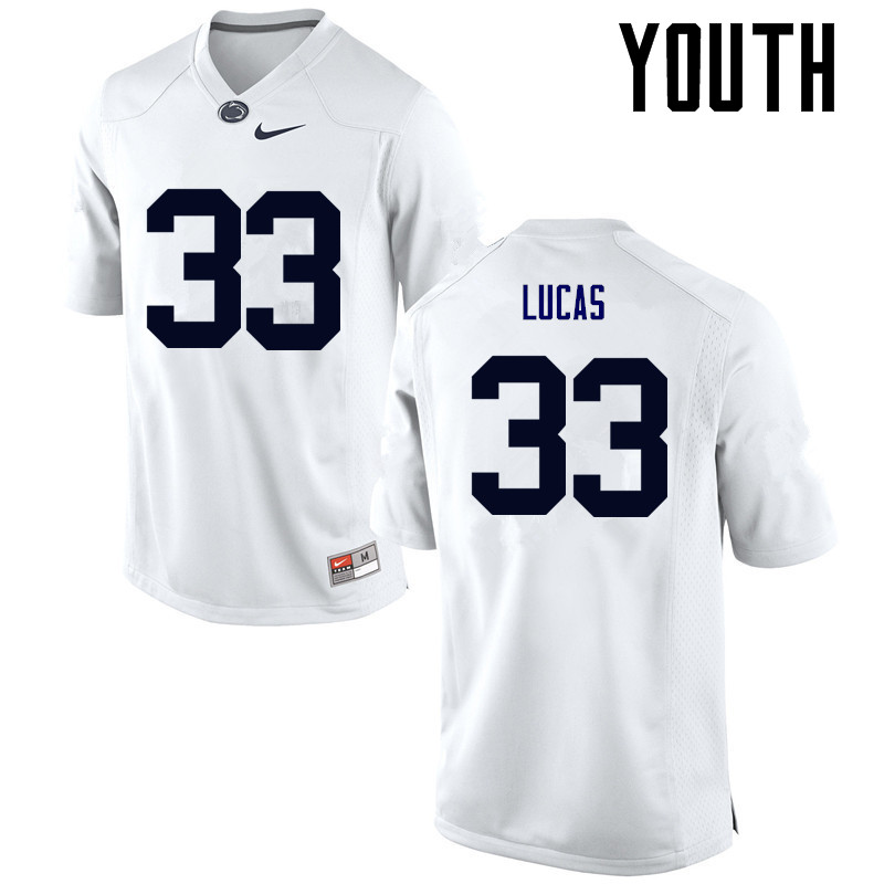 NCAA Nike Youth Penn State Nittany Lions Richie Lucas #33 College Football Authentic White Stitched Jersey UIG2198VV